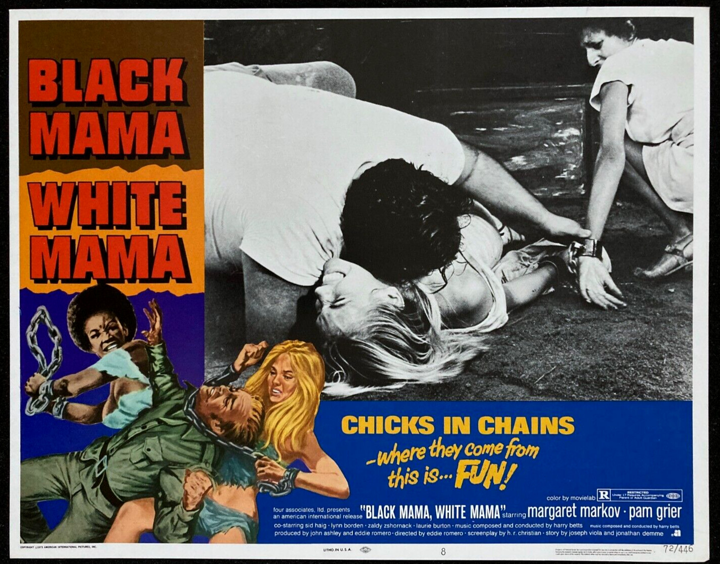 BLACK MAMA WHITE Movie Lobby Card Poster Pam Grier Blaxploitation Sexploitation