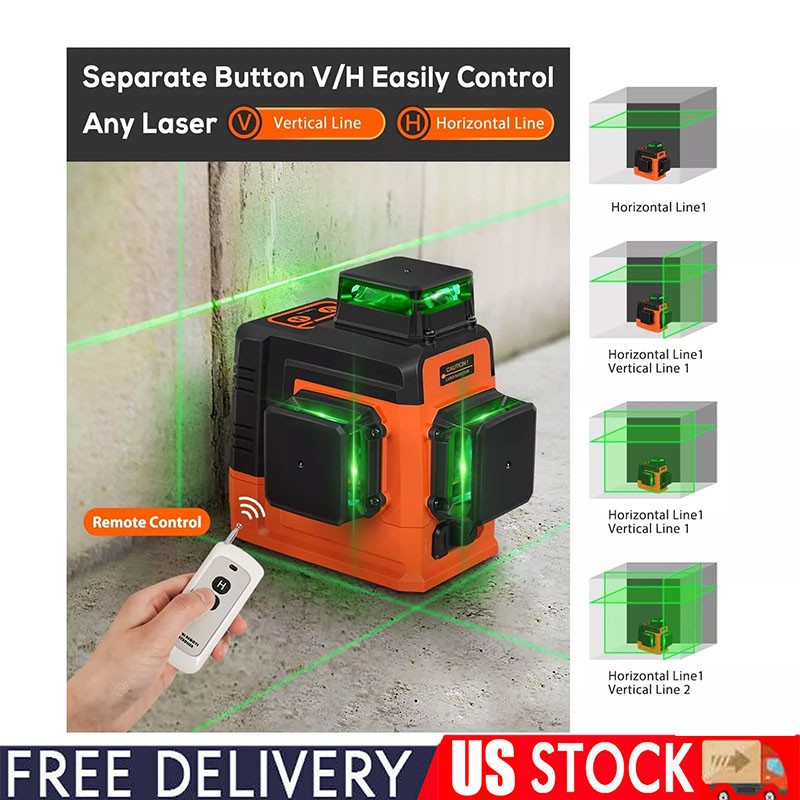12 Lines Laser Level Self Leveling Green Cross Line for Construction