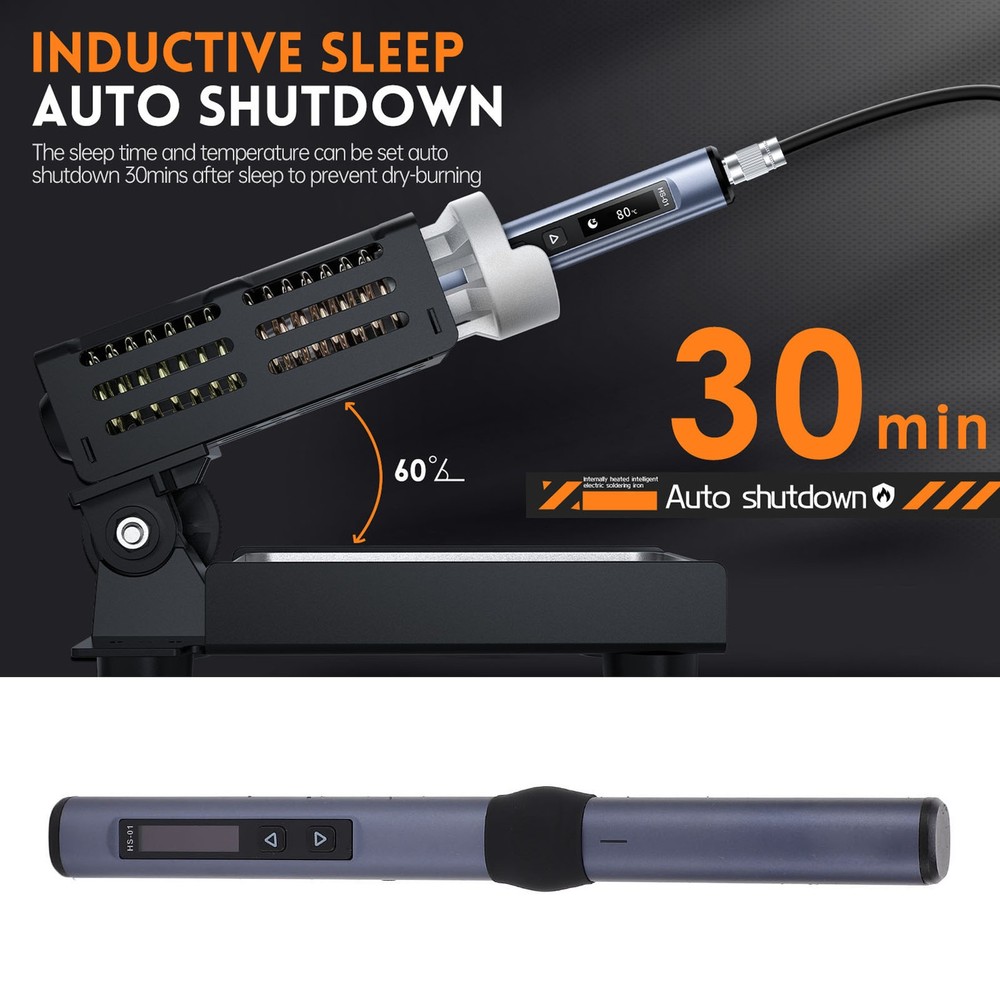 (Black)Electric Soldering Iron Digital Temperature Adjustable Fast Heating New