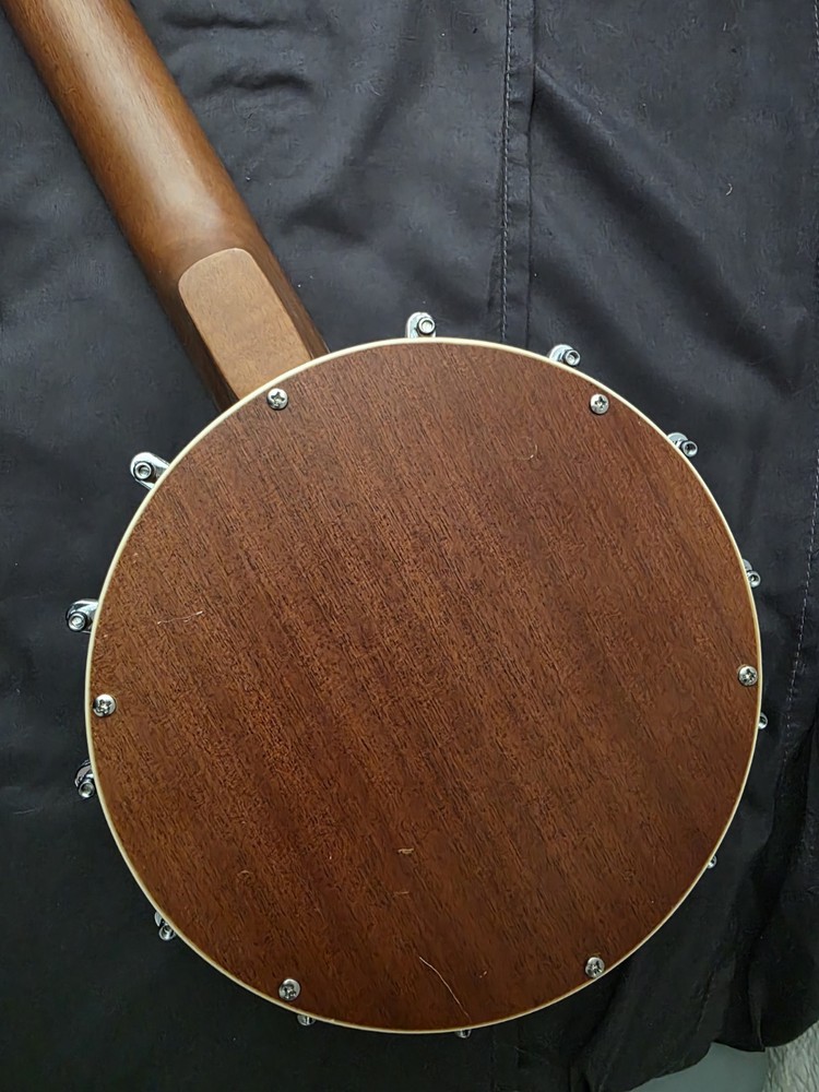 Irin Small Banjo 4 String Solid Body Brown Wood See Disc.