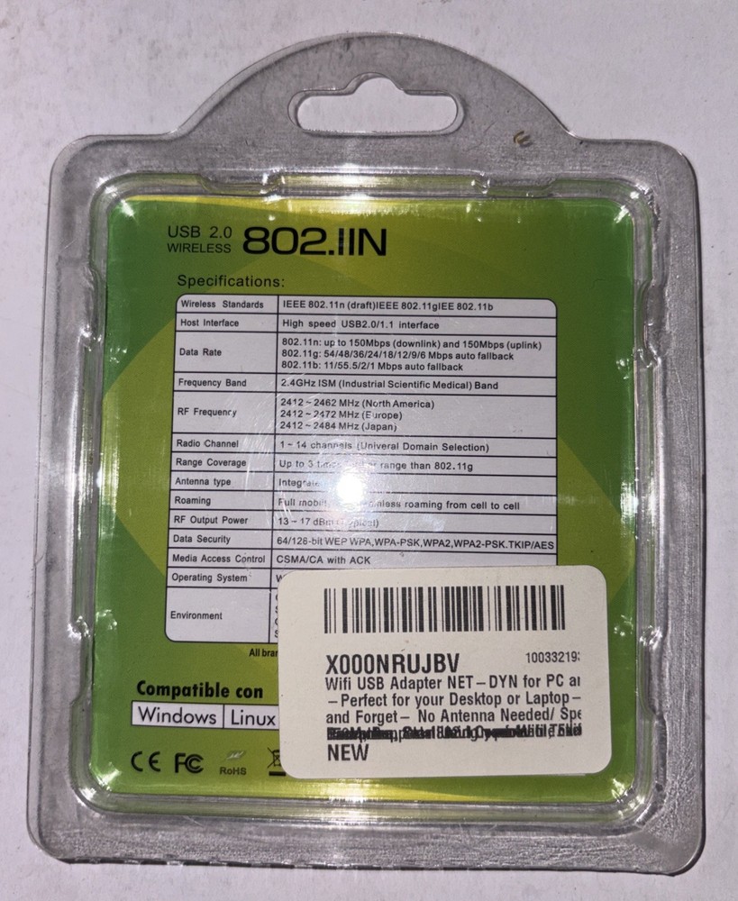 NET-DYN USB 2.0 Wireless 802.11N Adapter