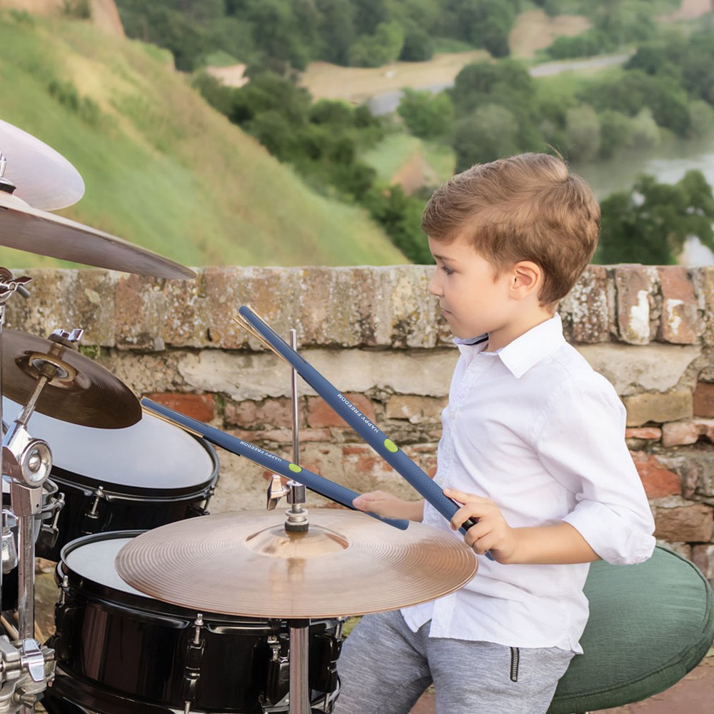 (Blue)Virtual Drum Kit Virtual Reality Drum Set Portable Electronic Drum FG