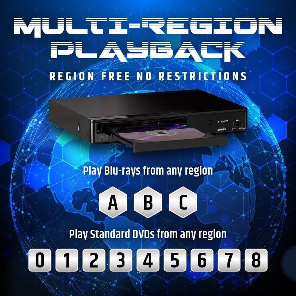 Panasonic DMP-BD Refurbished Region Free Blu-ray player Code Free (ABC) (0-8)