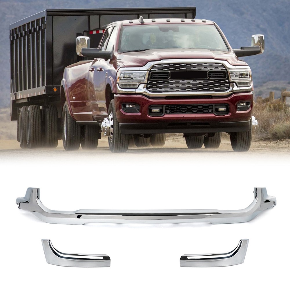 For 2019-2024 Ram 2500 3500 Front Lower Grille Trim Headlight Molding Chrome Kit