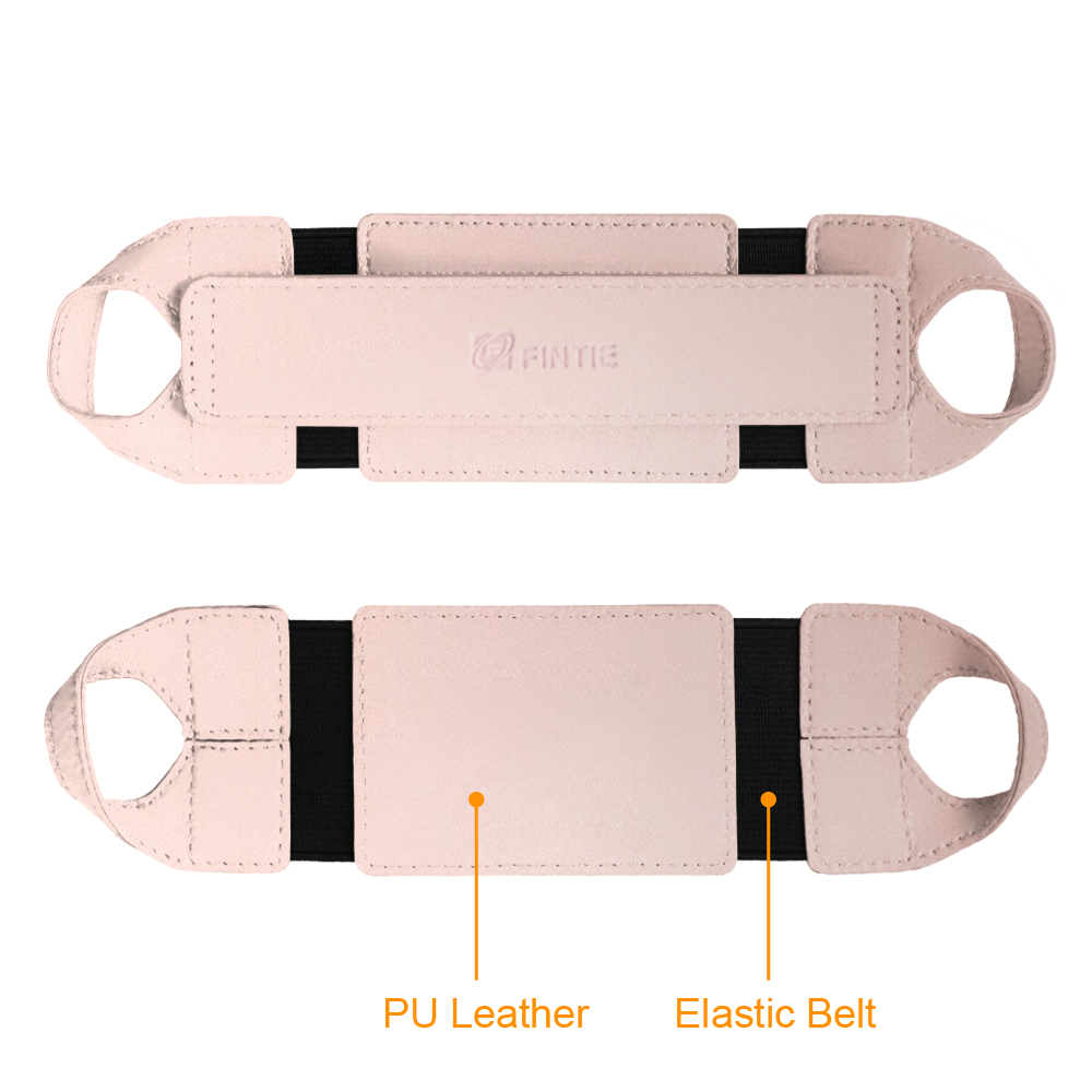 Universal Tablet Hand Strap Holder Swivel PU Leather Handle Grip w Elastic Belt