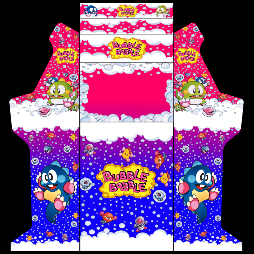 Bartop Graphics Cabin Arcade Stickers Pandora Box Bubble Bobble