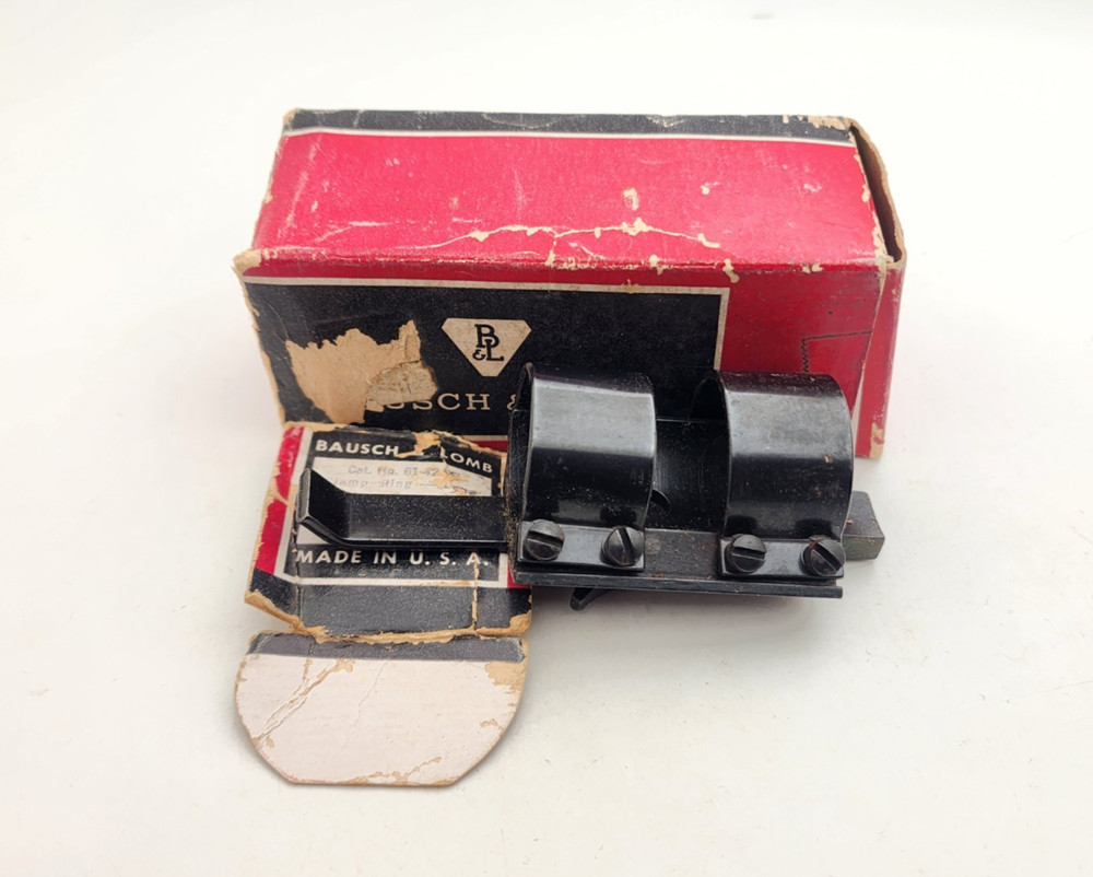 Vintage Bausch & Lomb Balvar Scope Mount Base & Box (#3)