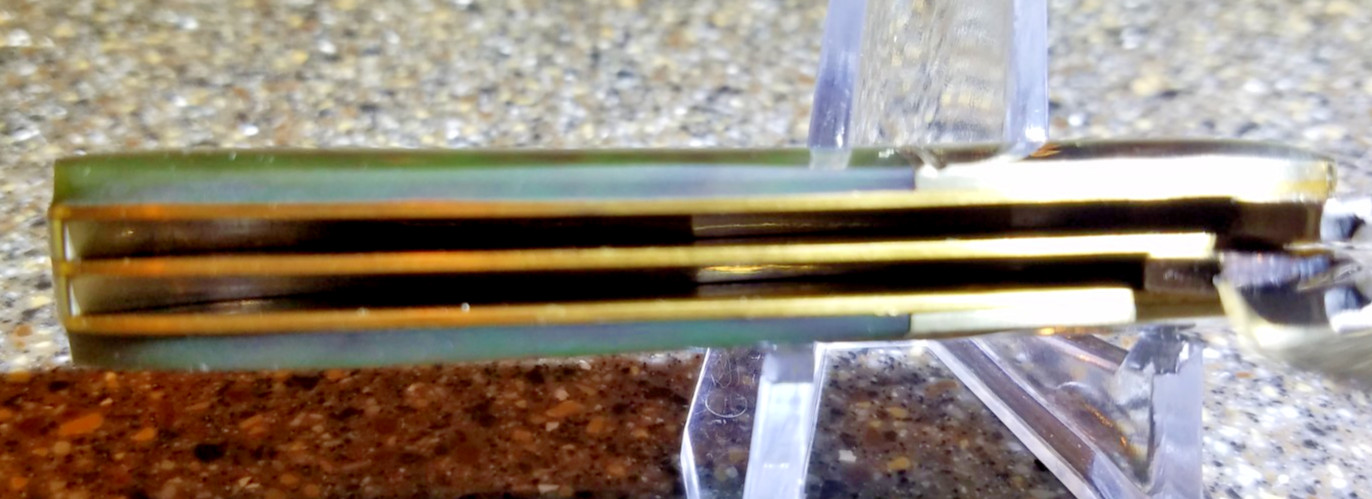 Rough Rider RR346, Barlow Imitation Abalone, 3-3/8", 2-Blades, Engraved Bolster