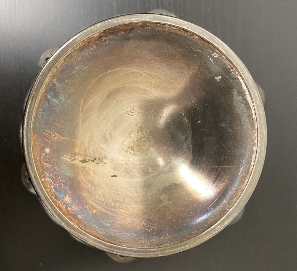 Vintage LOVELACE Silver-Plated Pedestal Candy Dish! International Silver Co 2296