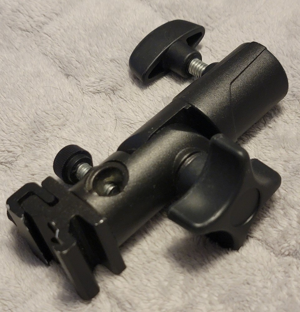 Used Camera Umbrella Adapter Bracket Bundle Swivel Reversible Threaded Studs