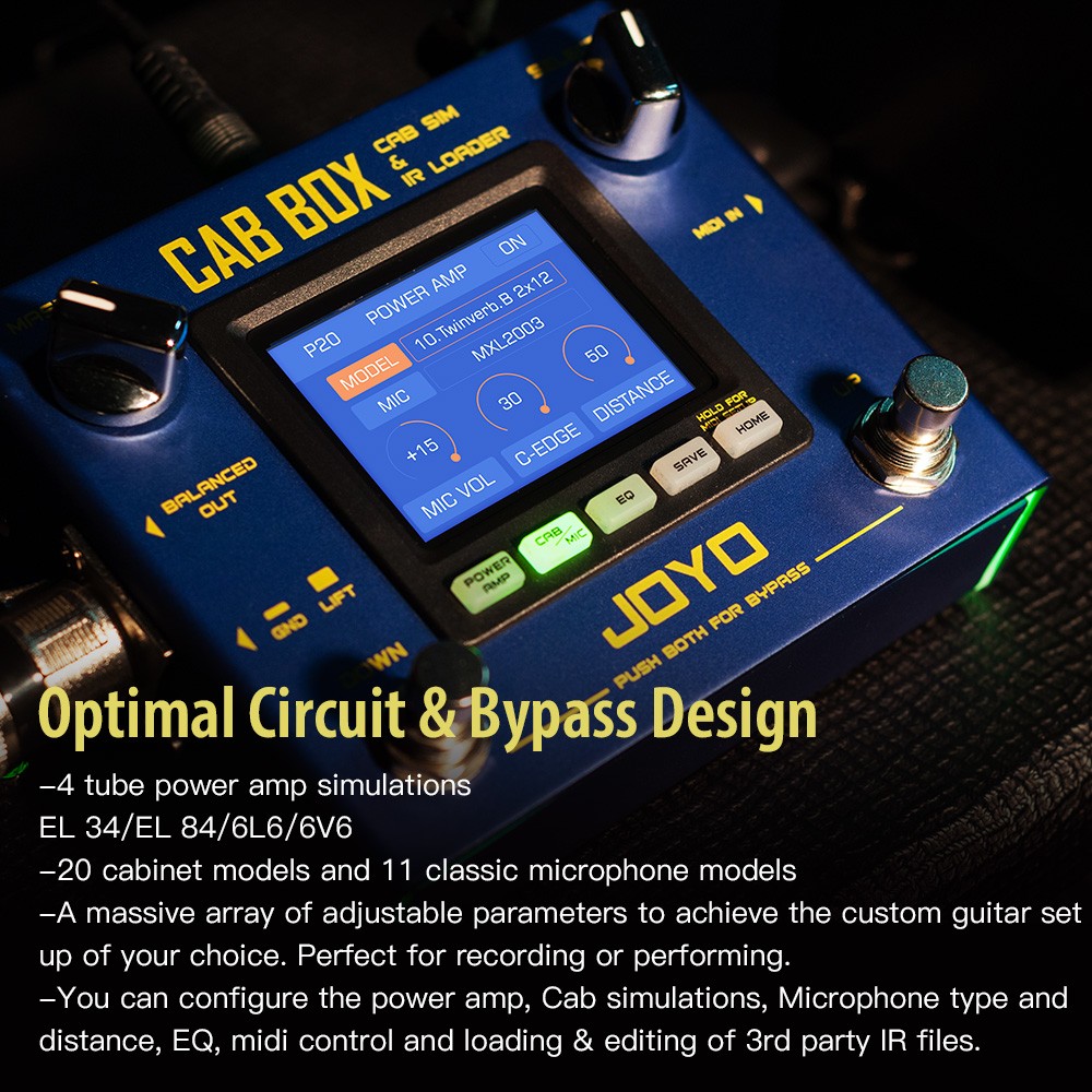 JOYO IR Loading & Cabinet Modeling Guitar Pedal Amp Simulator Multi Modes + Capo