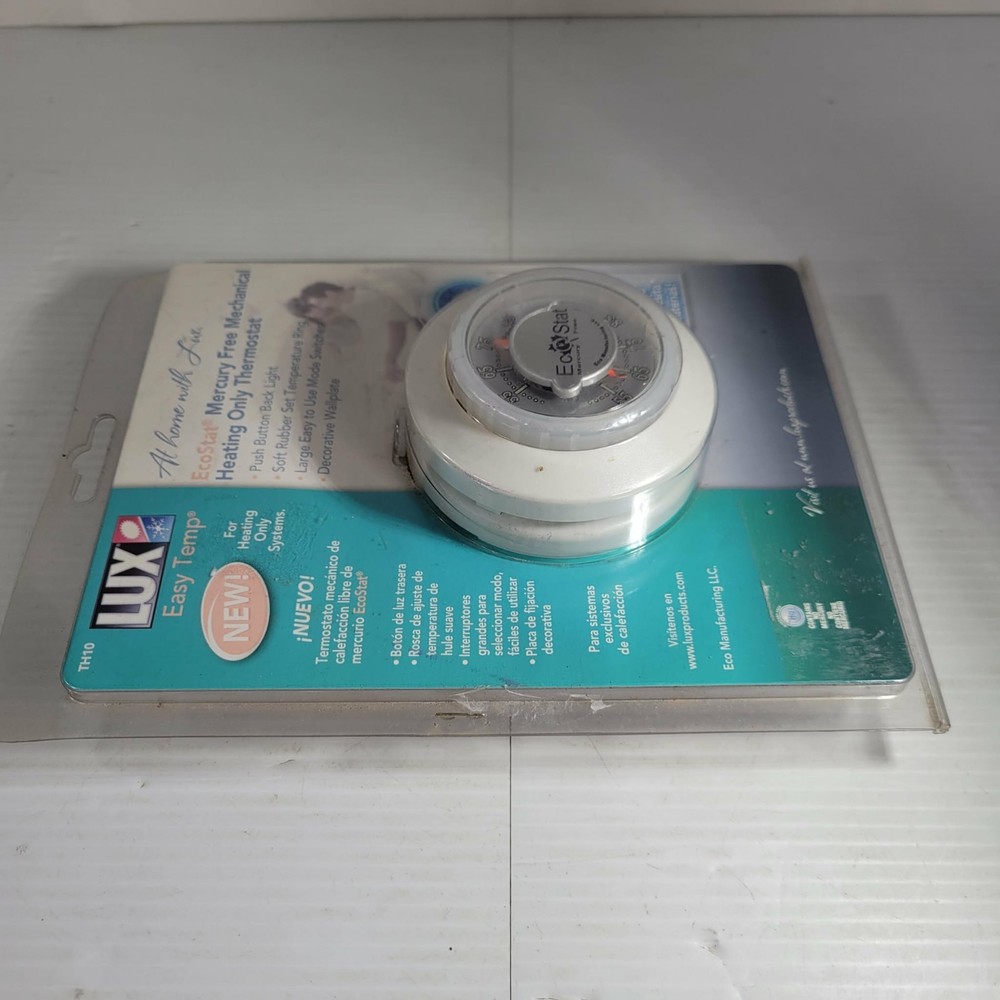 Lux Easy Temp THC15 Heating Cooling Mechanical Thermostat Lighted Display