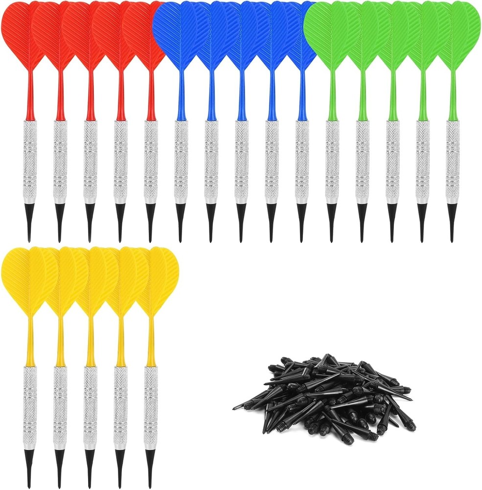 Accmor Soft Tip Darts, Bar Dart, Plastic Tip Darts Set, Attach Extra 100 Black 2