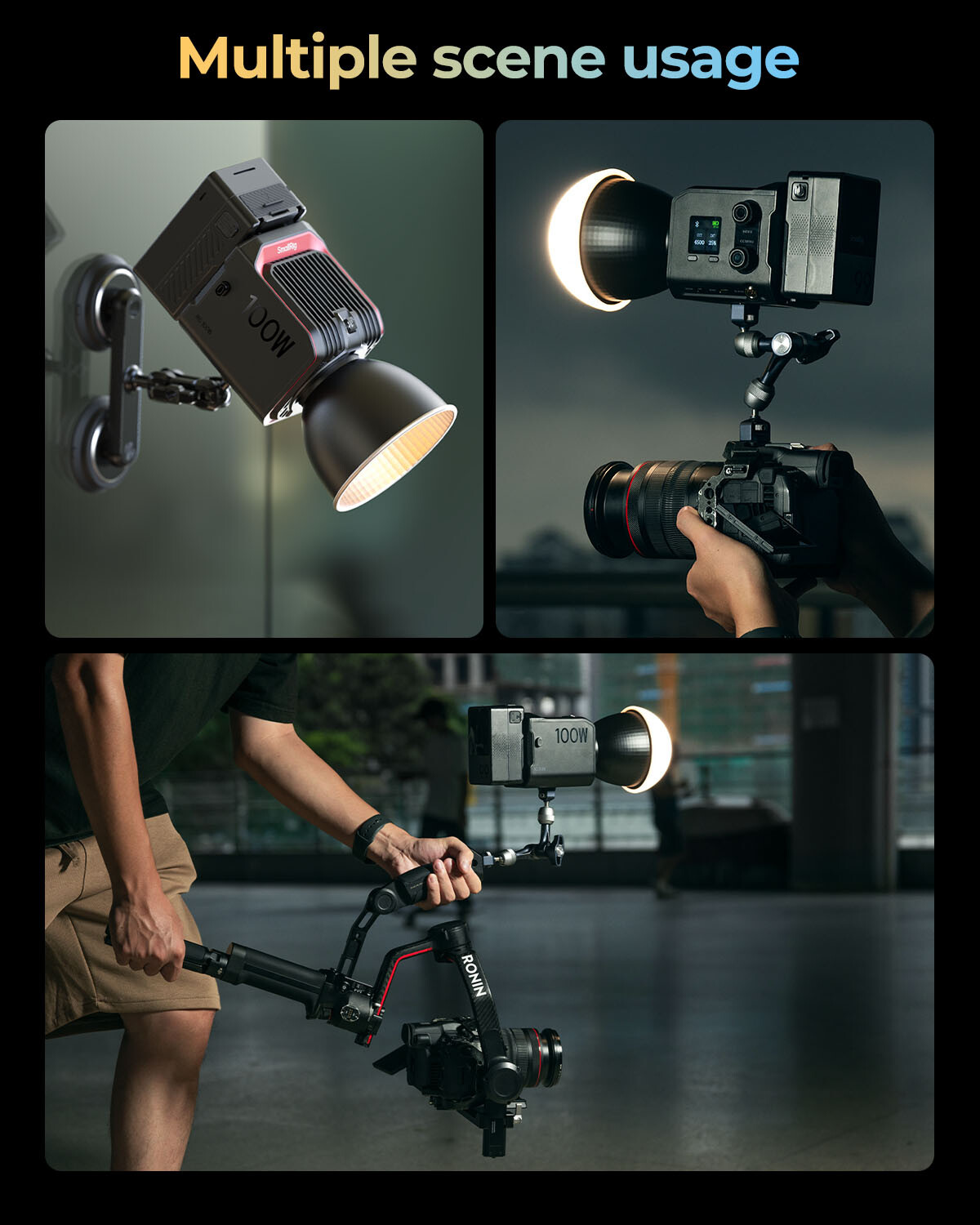 SmallRig RC 100B COB Video Light with Handle, Bi-Colour Video Light 2700K-6500K