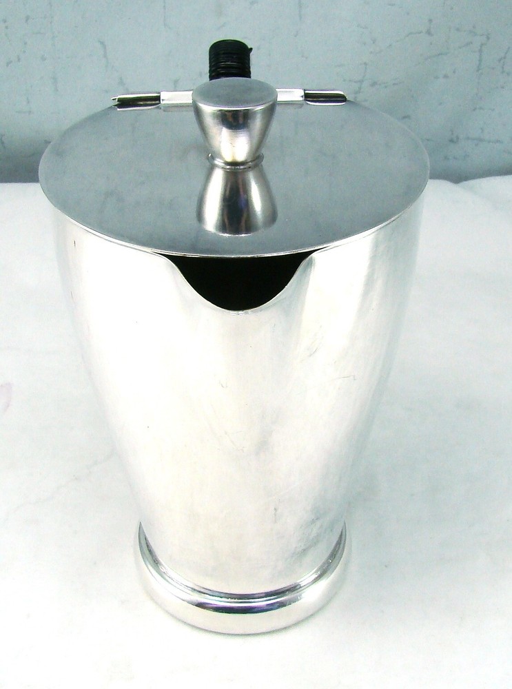 WMF Silverplate Art Deco Black wrapped Handle Mini Coffee Pot