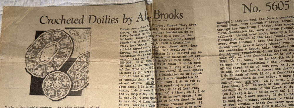Choice~ Vintage Alice Brooks Original Crochet Patterns