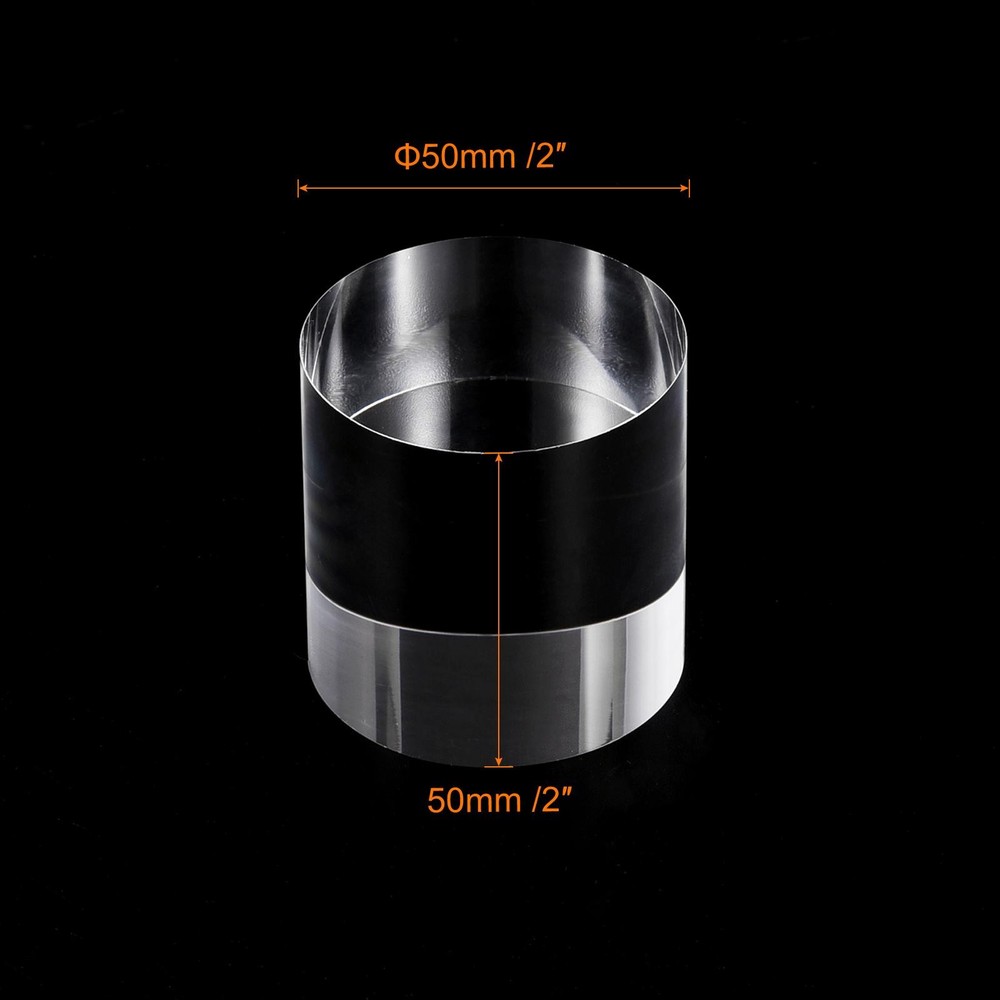 Clear Acrylic Solid Cylinder Round Display Riser, 2 Inches x 2 Inches