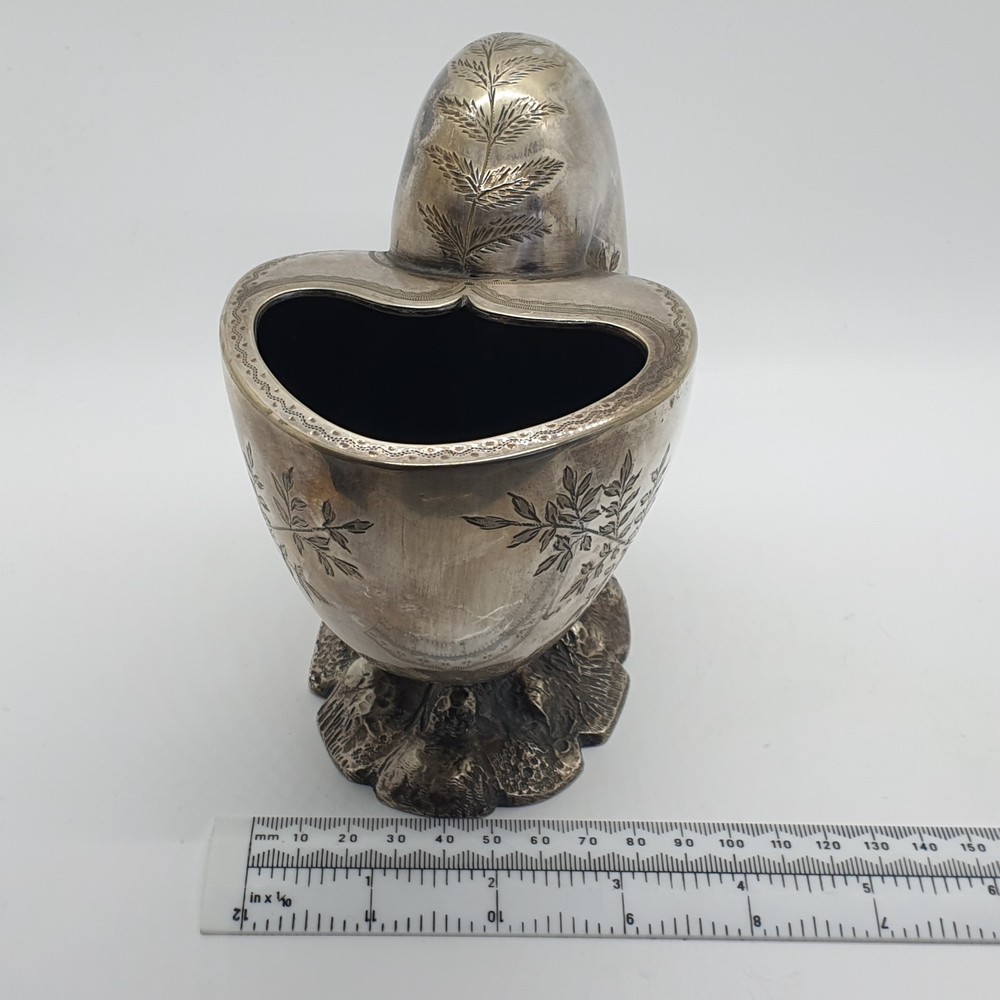 Victorian Silver Plated Nautilus Shell Spoon Warmer