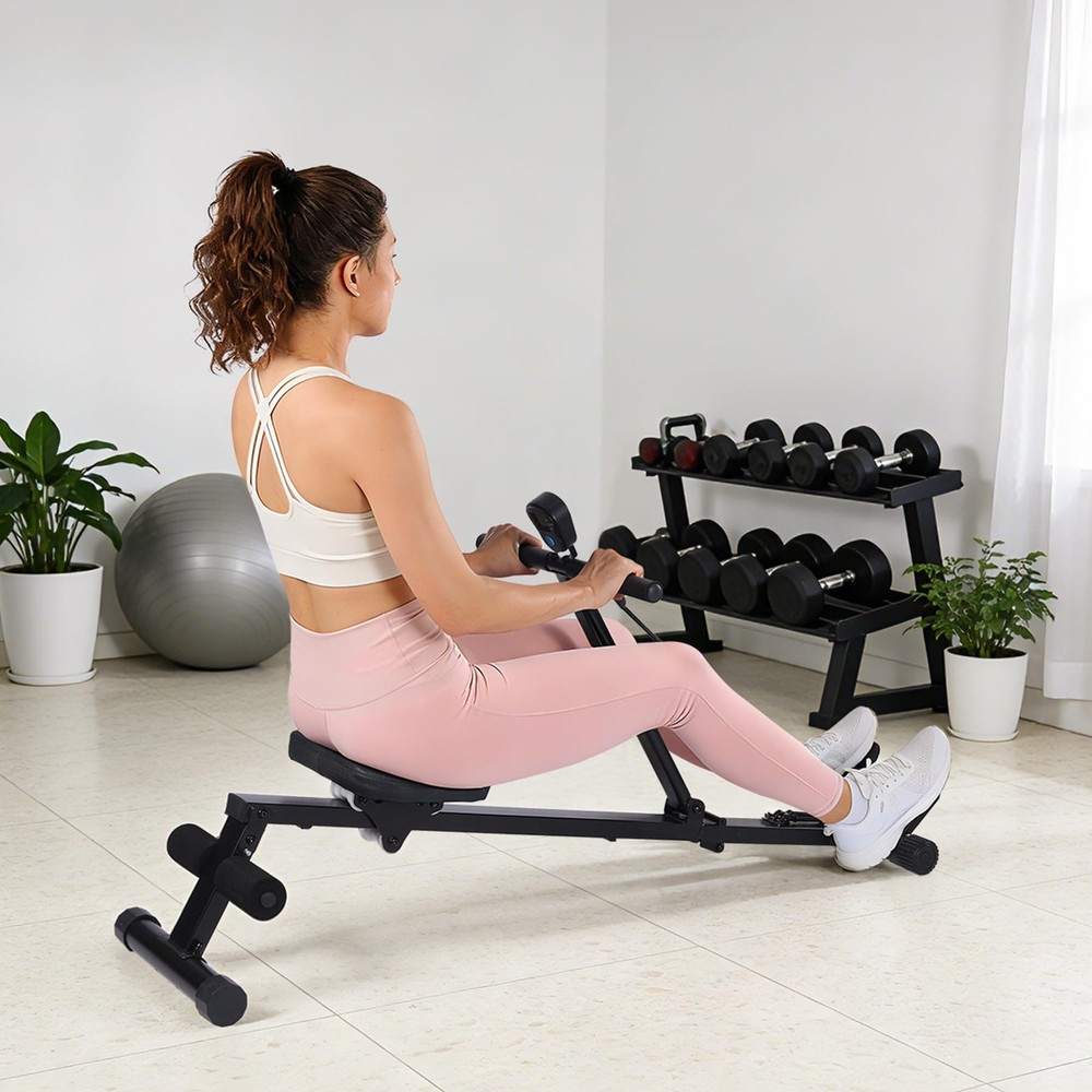 Rowing Machine for Home Use, Compact Rower Machine with LCD Display, 276 LB C...