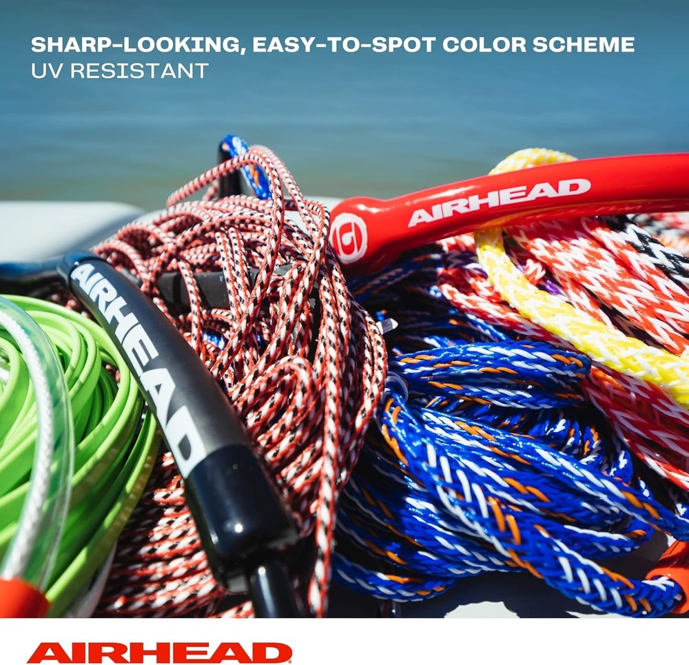 Bright Red 75 ft Wakeboard Rope with Floating Handle - Ideal for Inverted Tricks