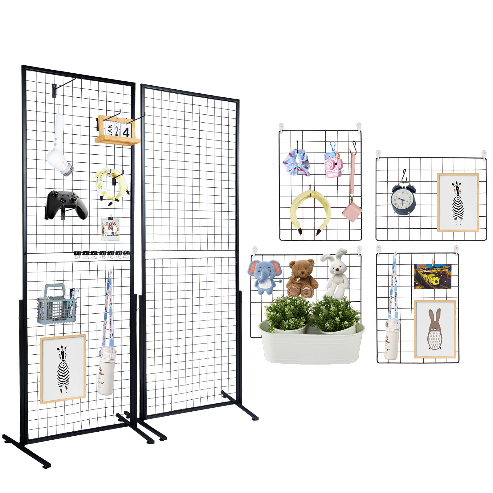 VEVOR 2 Packs Grid Wall Panels 4 Packs Tower Grid Wall Panels