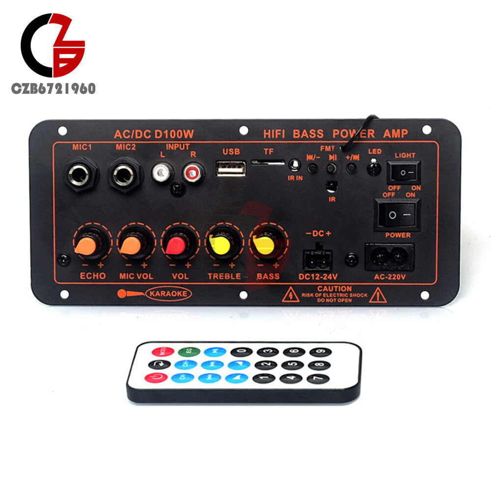 High Power Bluetooth Audio Amplifier Board Subwoofer Dual Microphone input