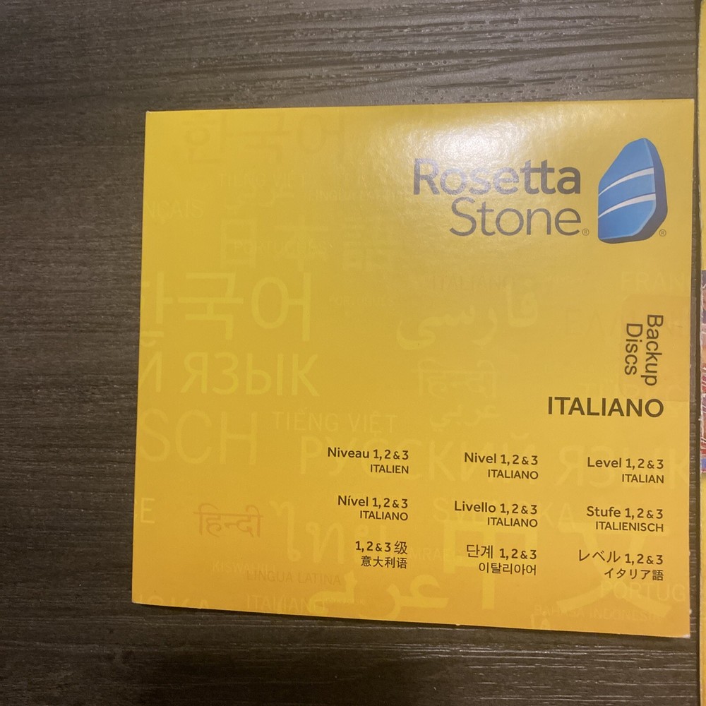 Rosetta Stone Italian Level 1, 2 & 3 Set- with headset CDs Only No Code