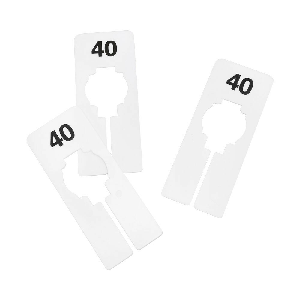 Hangers Retail Clothing 2" x 5" Rectangular Plastic Size 40 Dividers 10Pcs White
