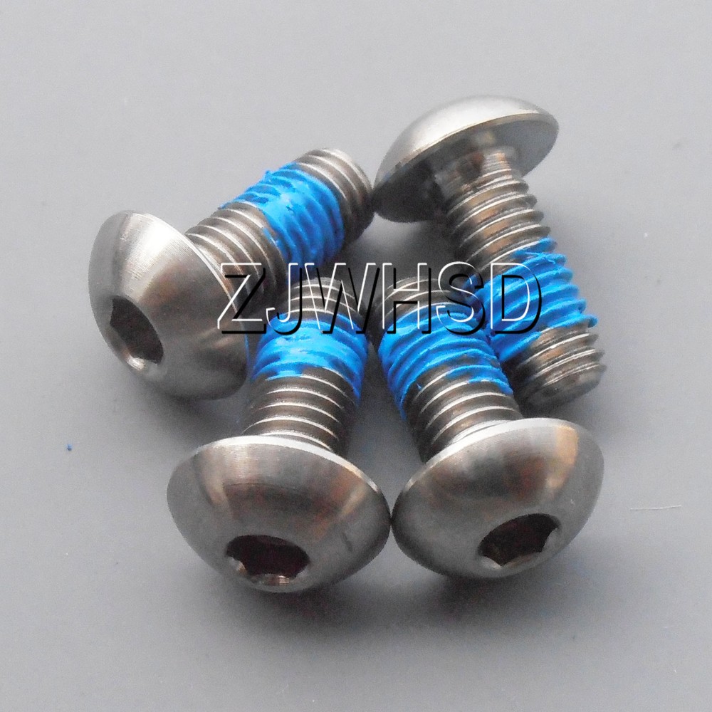 4pcs M5 x 12 mm Ti Titanium Screw Bolt Allen Hex Socket Button Head ThreadLocker