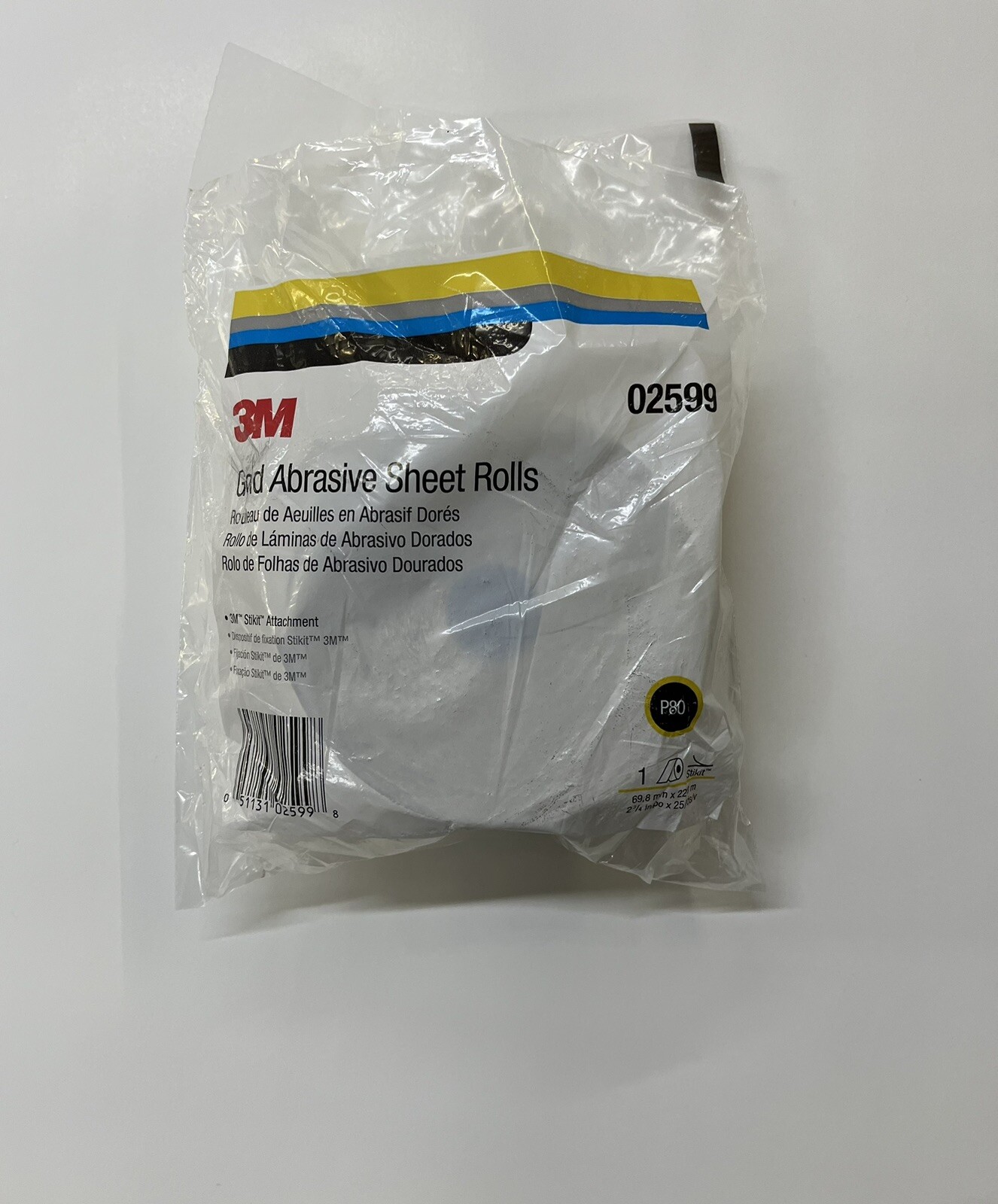 3M 2599 Stikit Gold Sheet Roll 02599, 2 3/4" x 25 yd, P80A ***NEW FRESH STOCK***