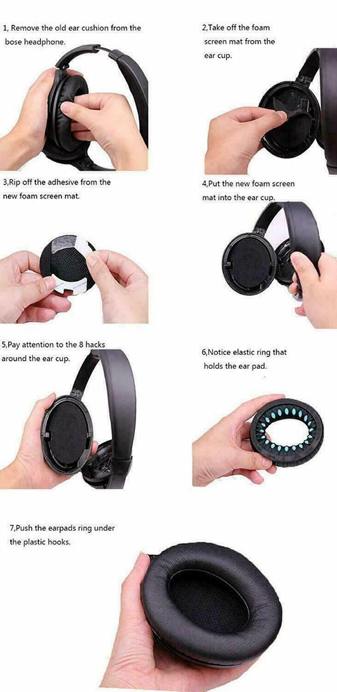 Ear Pad Cushion Replacement For Bose Soundlink Over-Ear, First Class Package!