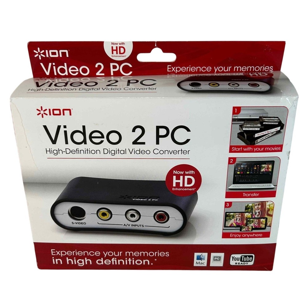 ION Video 2 PC High-Definition Digital Video Converter New Damaged Box