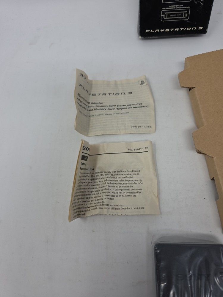 Sony PlayStation 3 PS3 Memory Card Adaptor Black Open Box