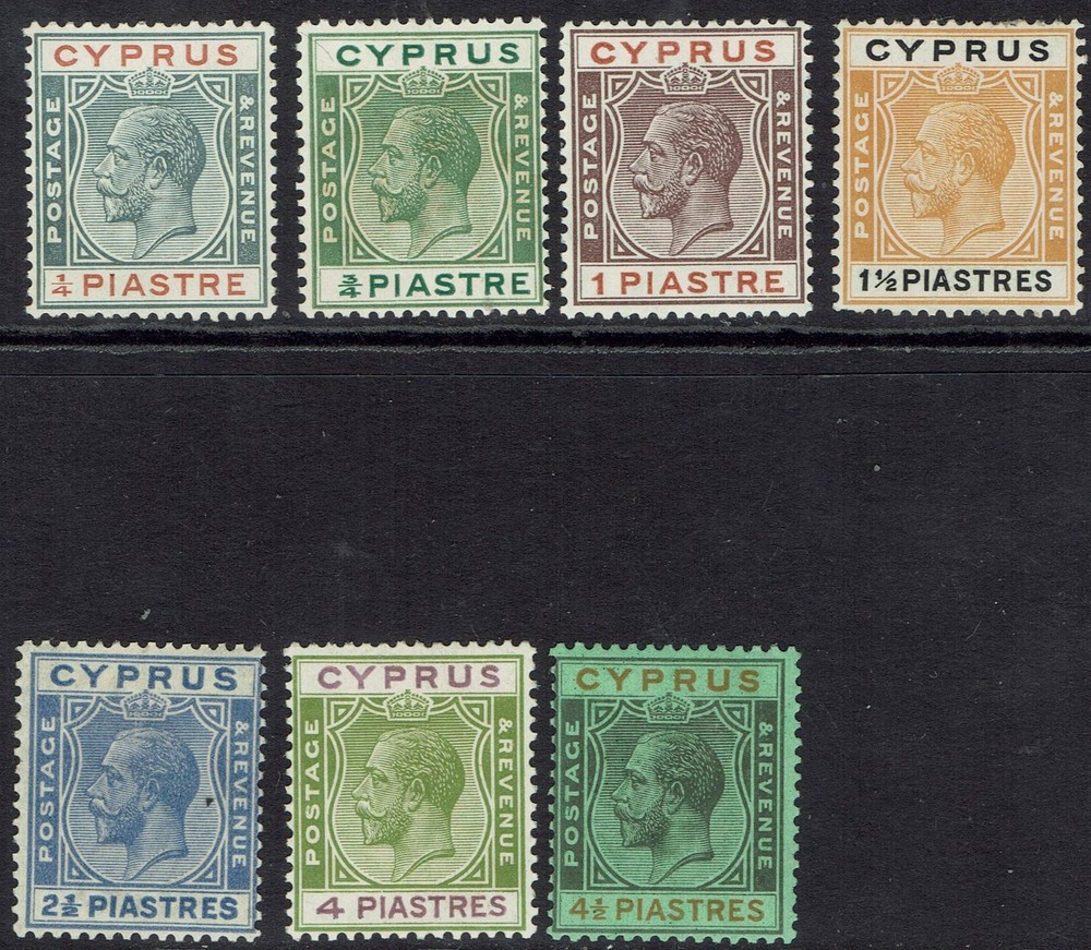 CYPRUS 1924 KGV RANGE TO 4½PI