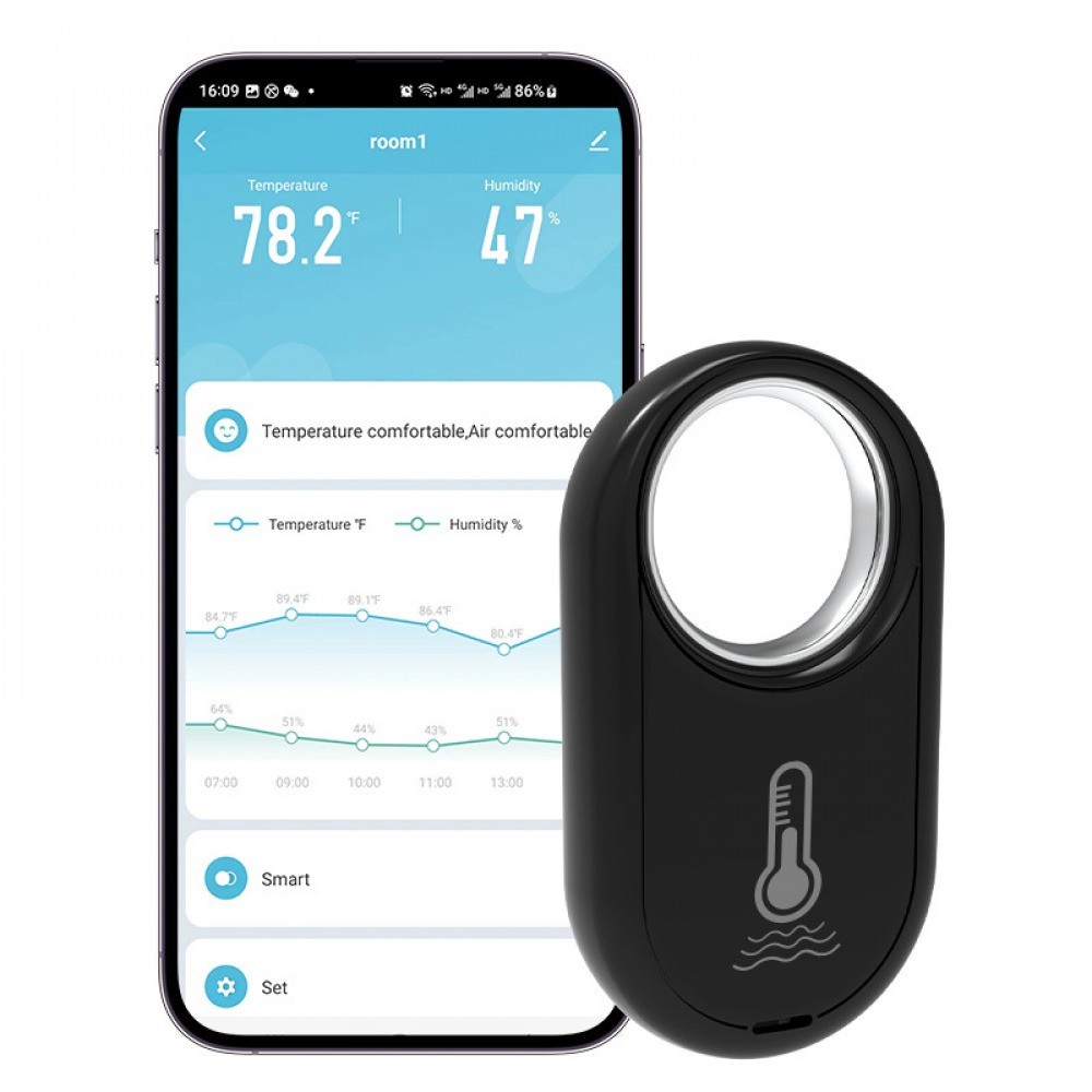 Portable Smart Life Wireless Thermometer Detector Alexa Google Voice Control