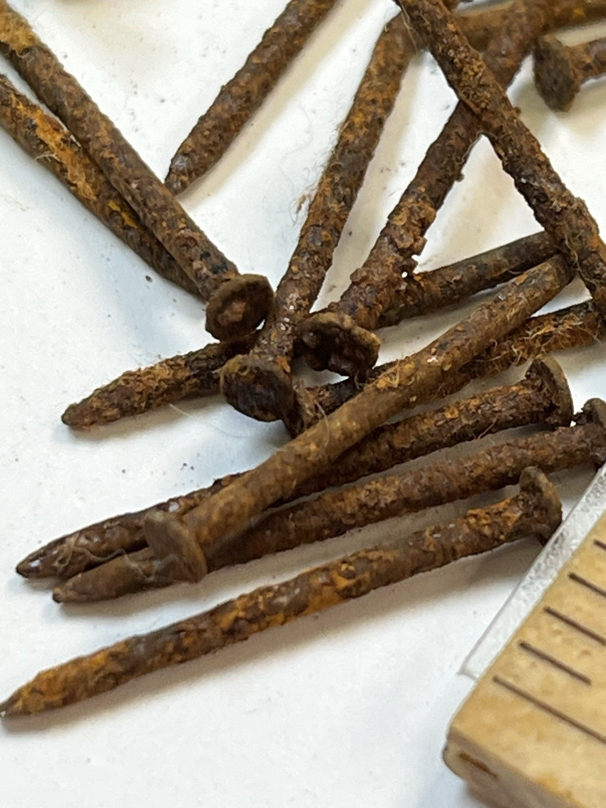 12 Pcs 3/4” Small Primitive Rusty Nails Repair Junk Journals Antiques Lot 6742