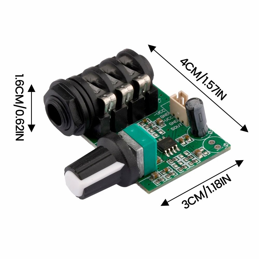 TL072 High-Impedance Guitar & Microphone Preamp Module | 1MOhm Input | 10x Gain