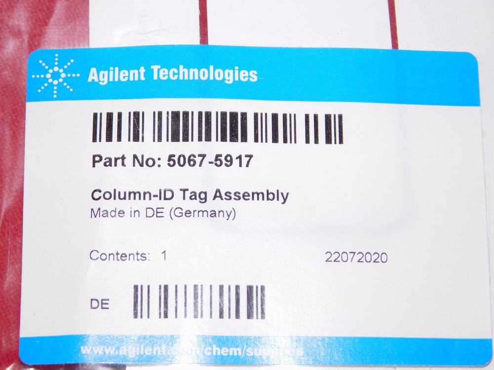 Agilent column identification tag assembly; 5067-5917