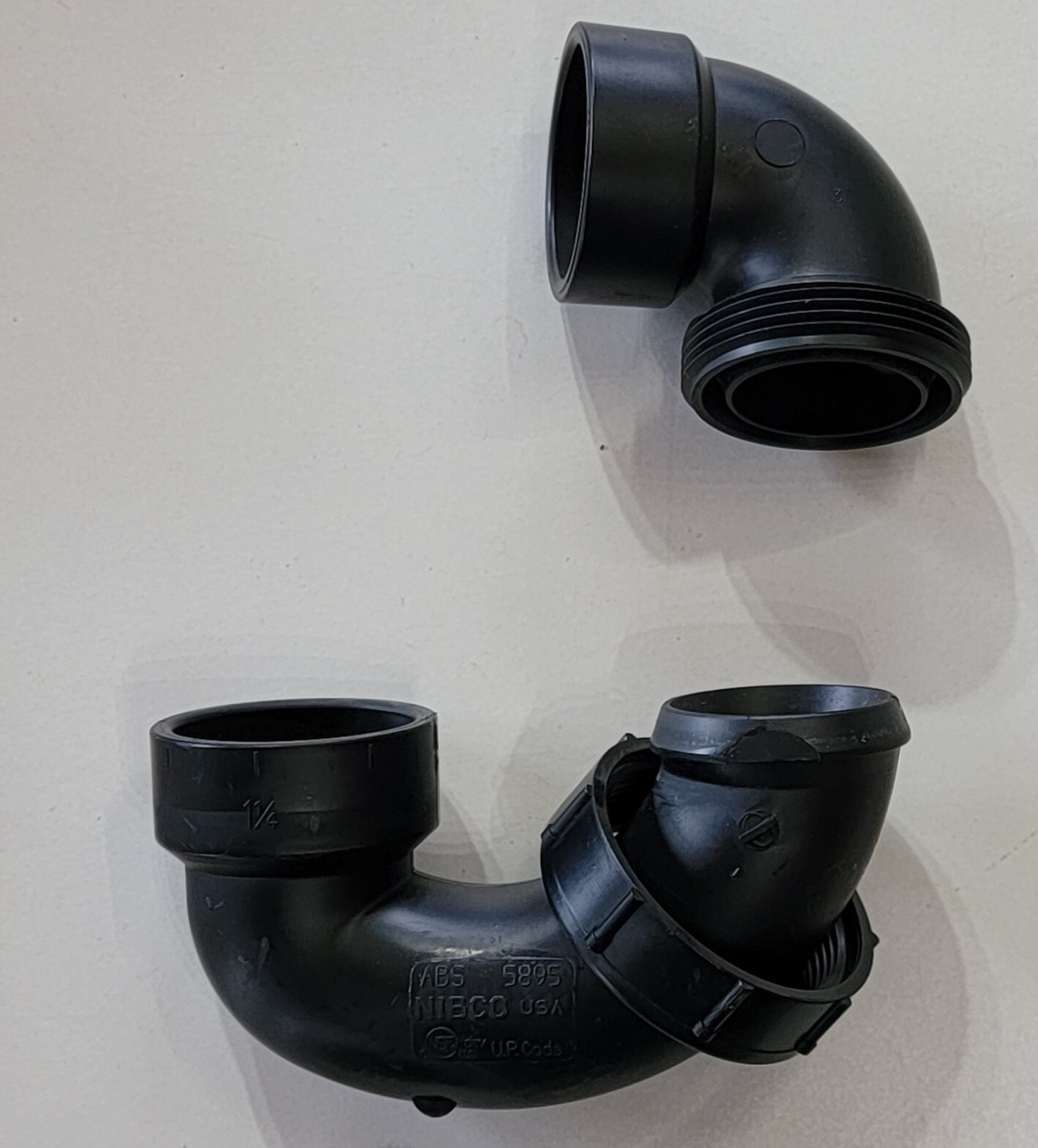 Nibco 5895 ABS 1-1/4" x 1-1/4" P-Trap w/ Union Joint RV Trailer Motorhome