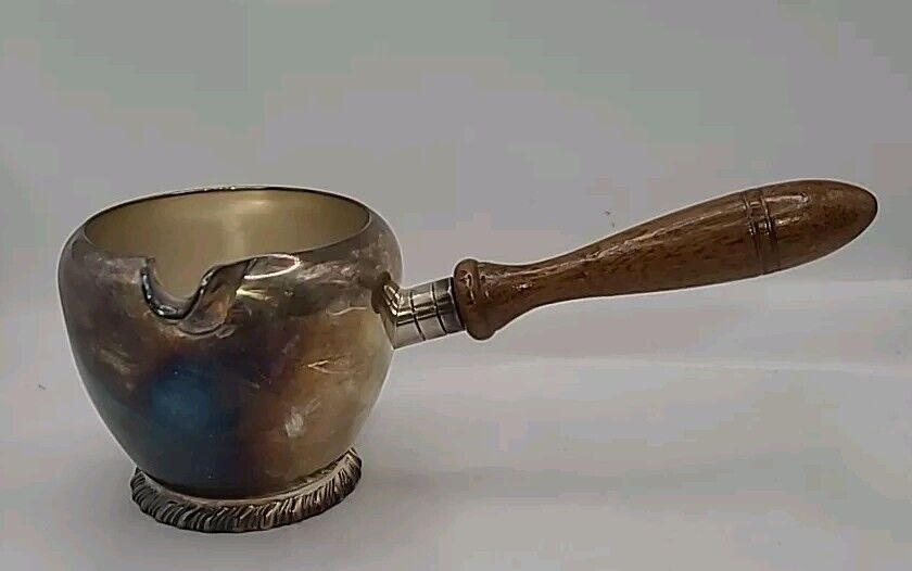 Friedman Silver Co Wood Handled Small Pitcher Gravy Boat Silverplate