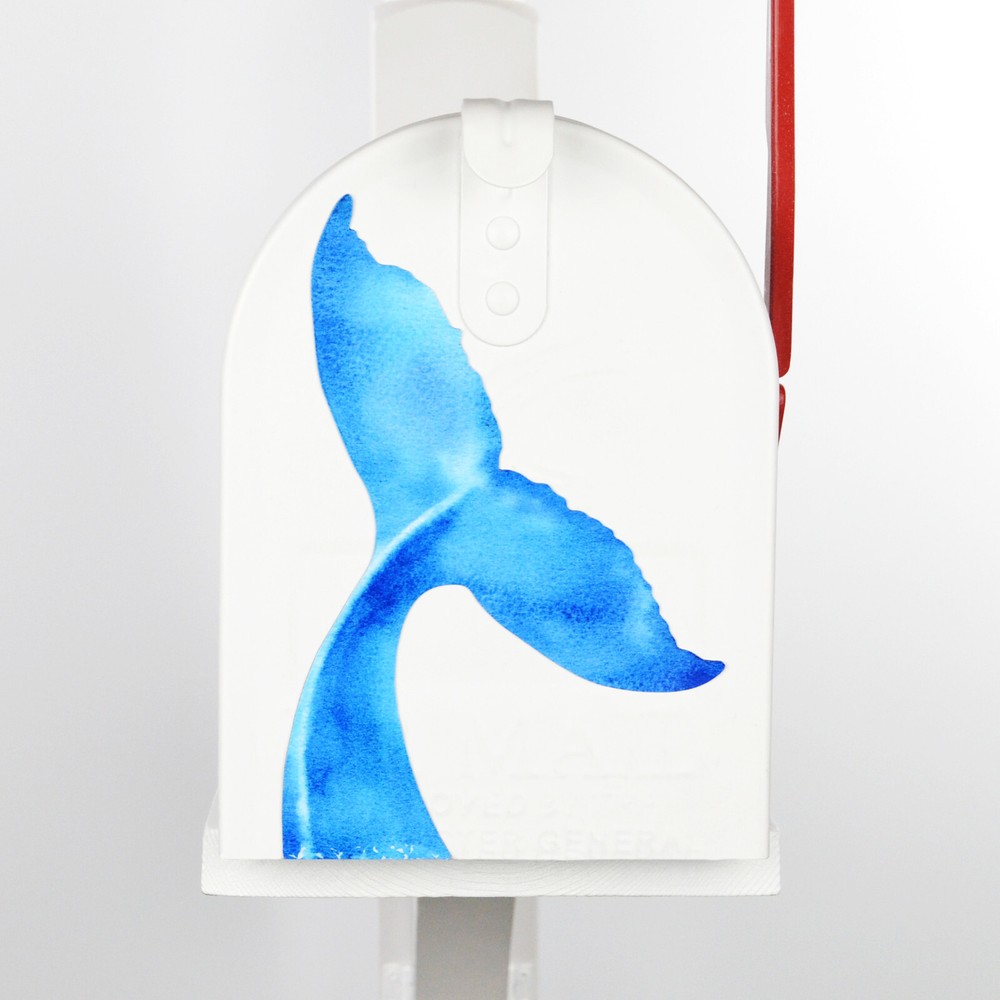 Mailbox Magnet Partial Cover Ocean Wave with Palm Tree or Whale Tail
