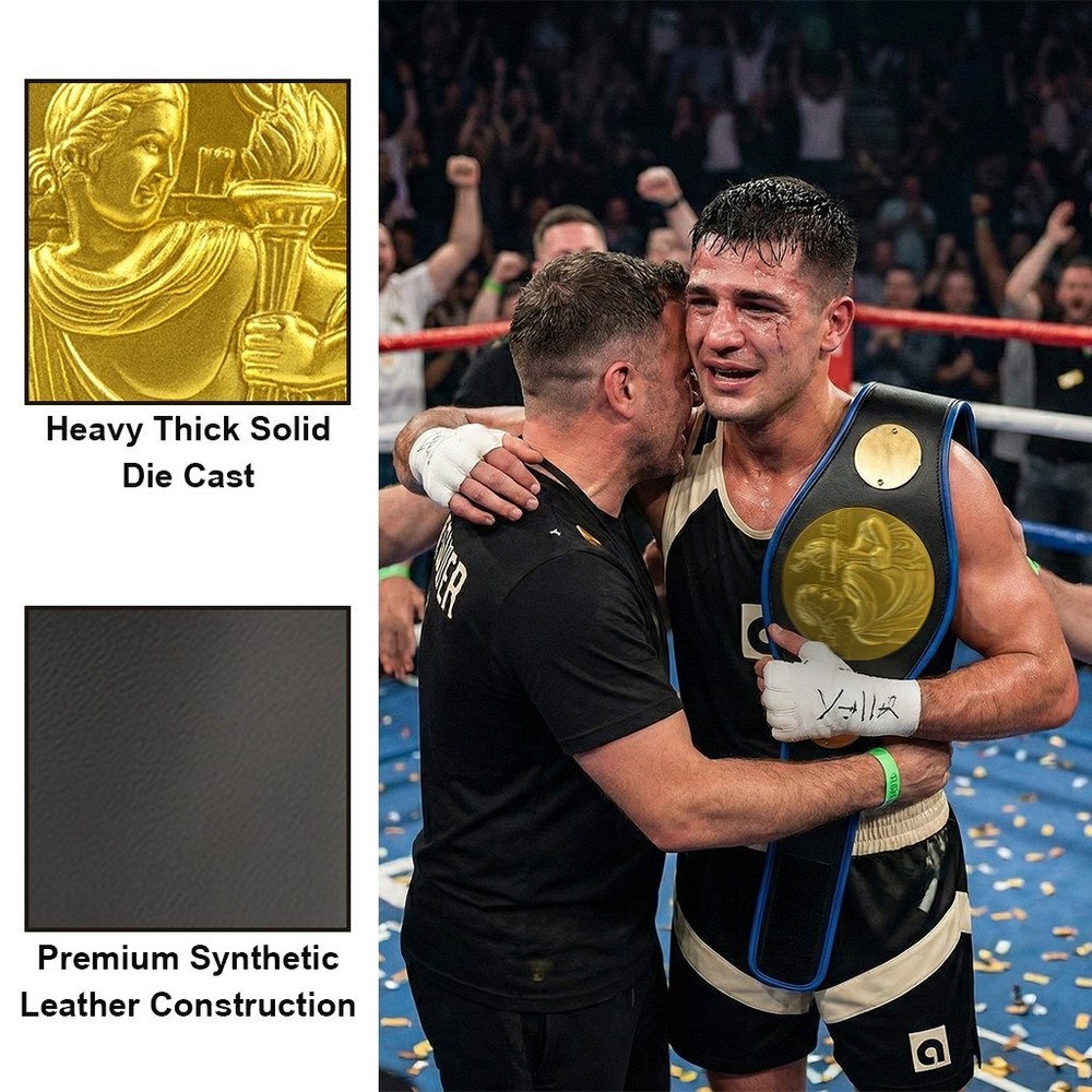 Amber Synthetic Leather Basic Championship Boxing Belt Customizable Engraving