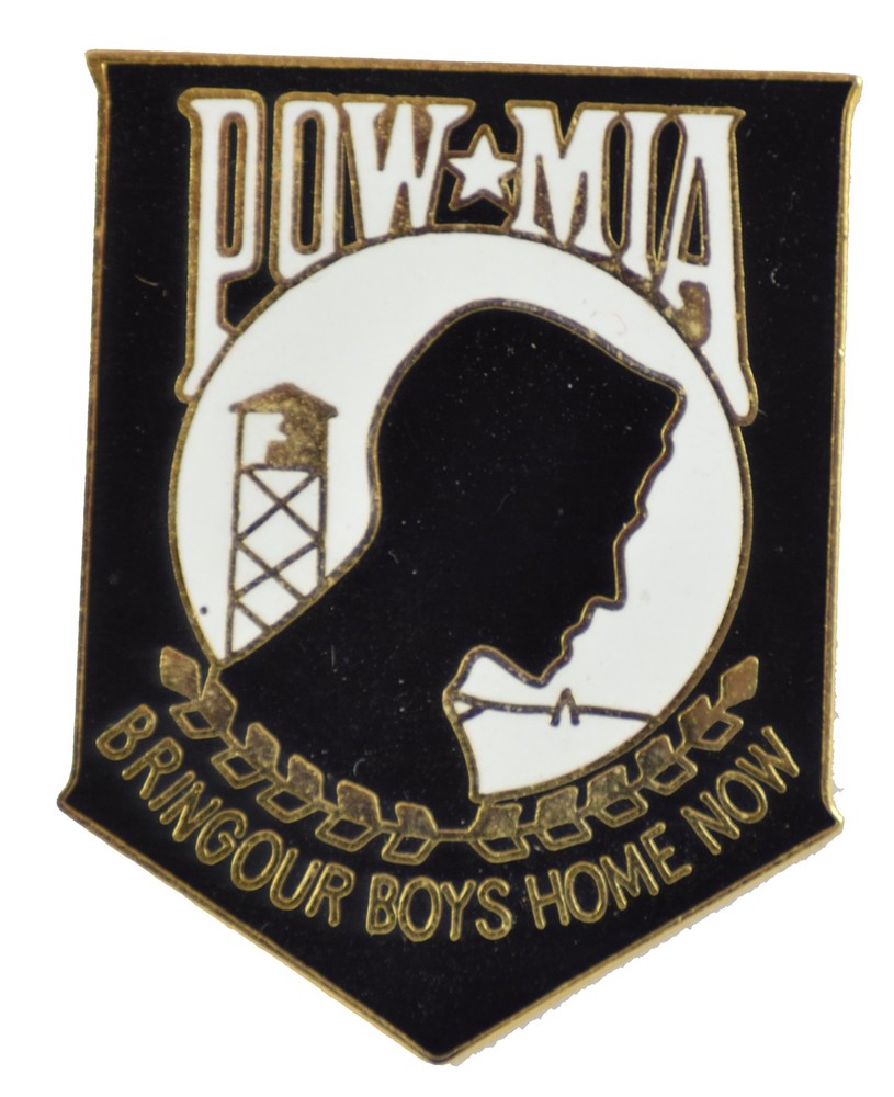 POW/MIA BLACK-LG HAT PIN