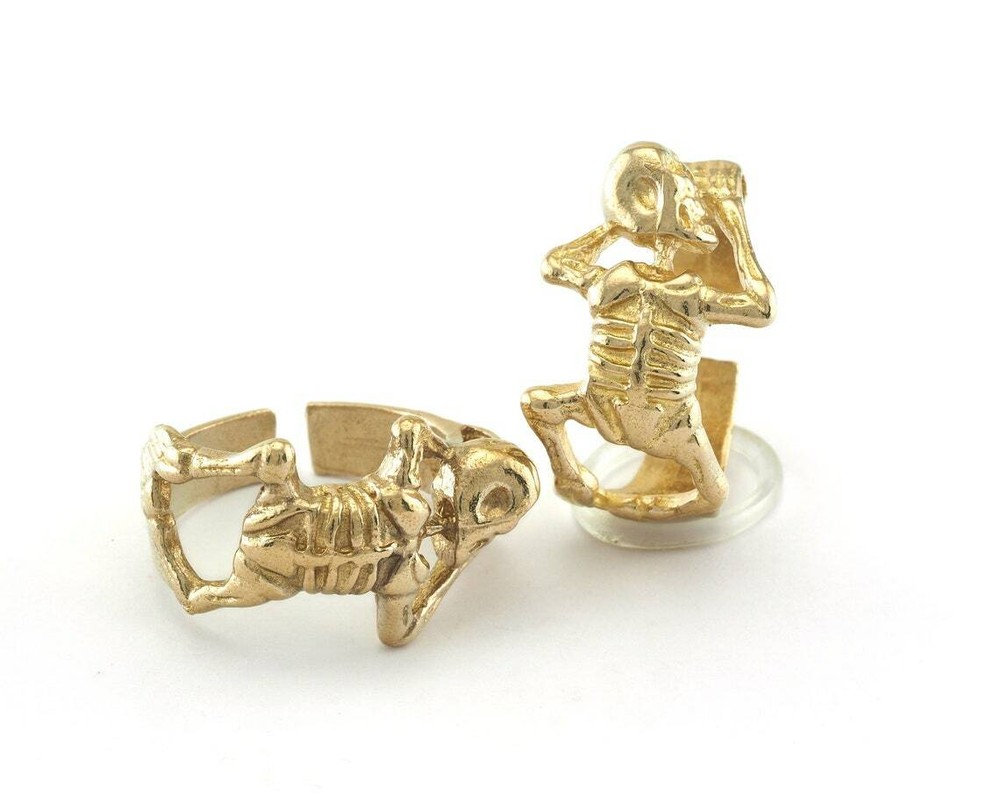 Ring Skeleton Raw Brass (20mm 10US inner size) 3078