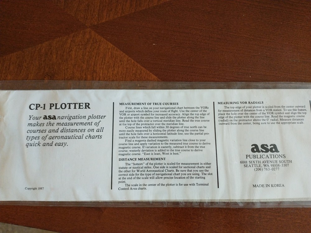 ASA CP-1 Navigation Plotter with sleeve