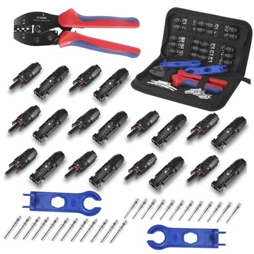 47pcs Solar Panel Replacement Tools Kits, 10 Pair Solar Connectors and 2pcs