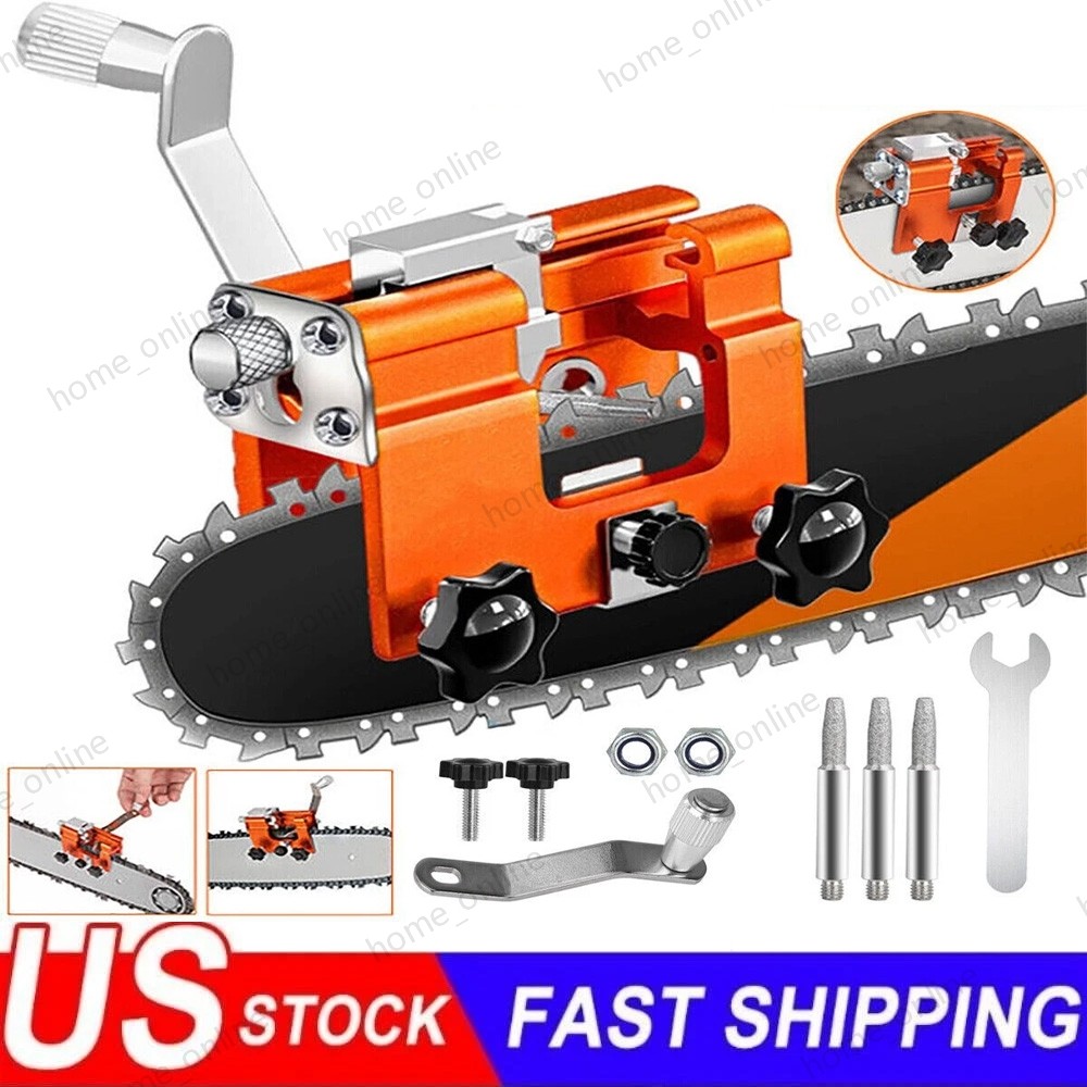 Chainsaw Chain Sharpening Jig Portable Hand Crank Sharpener Tool Set