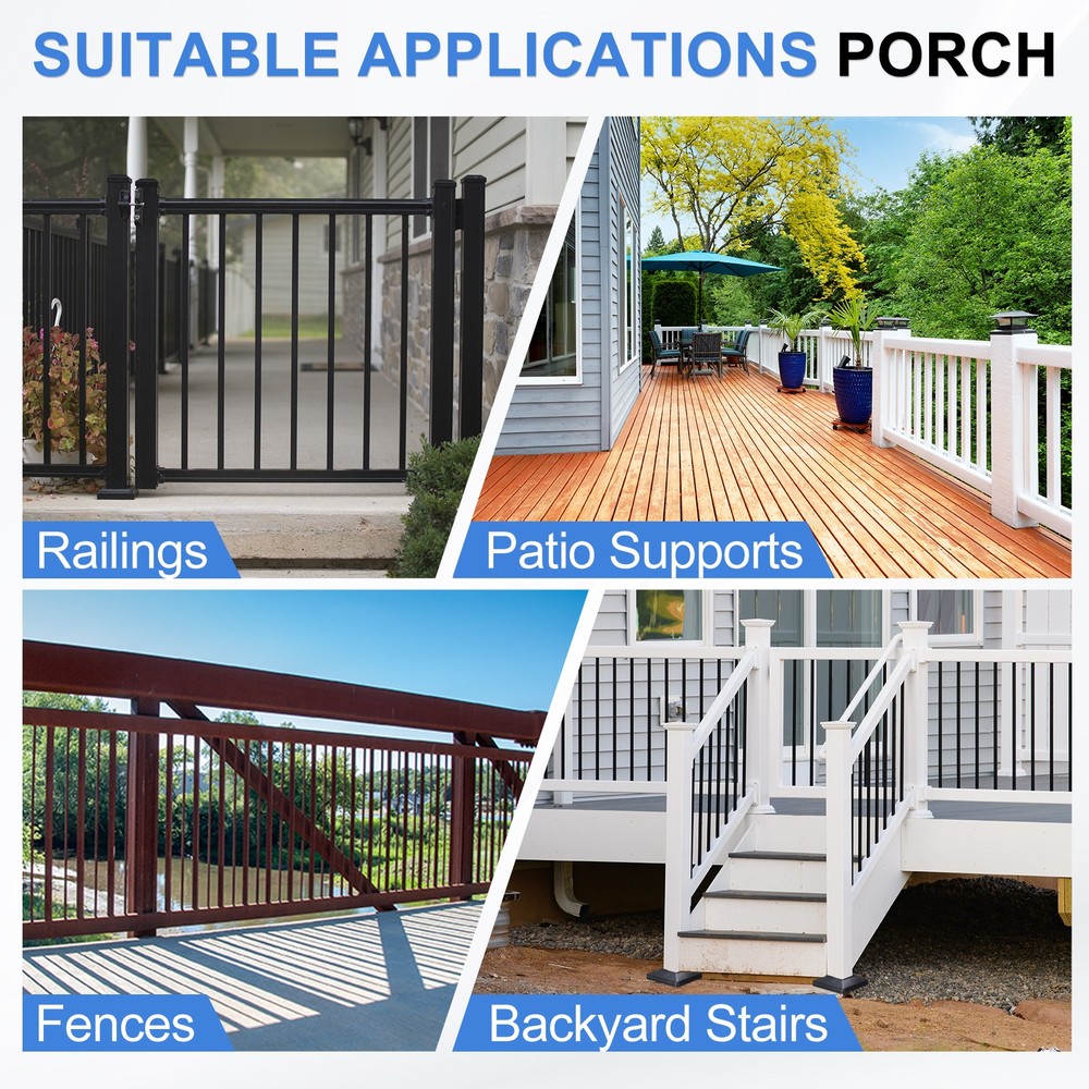 8 Pcs Fence Post Skirt, 1.8 x 1.8 Inch Rectangular Split Style Post Base Cover