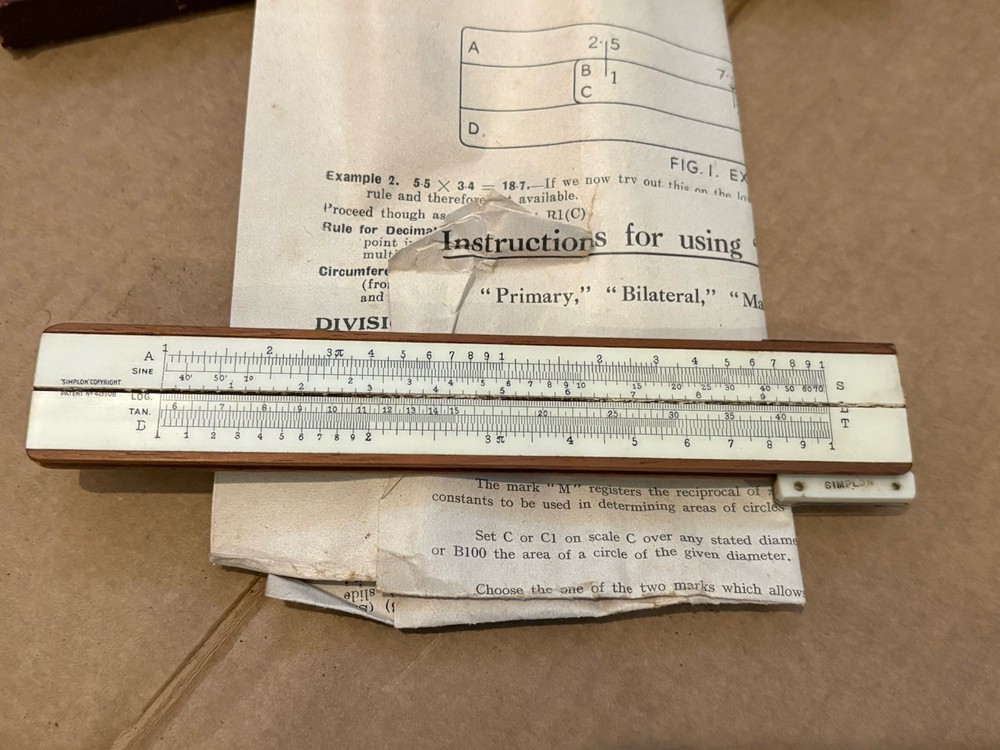 Vintage mcl simplon slide rule