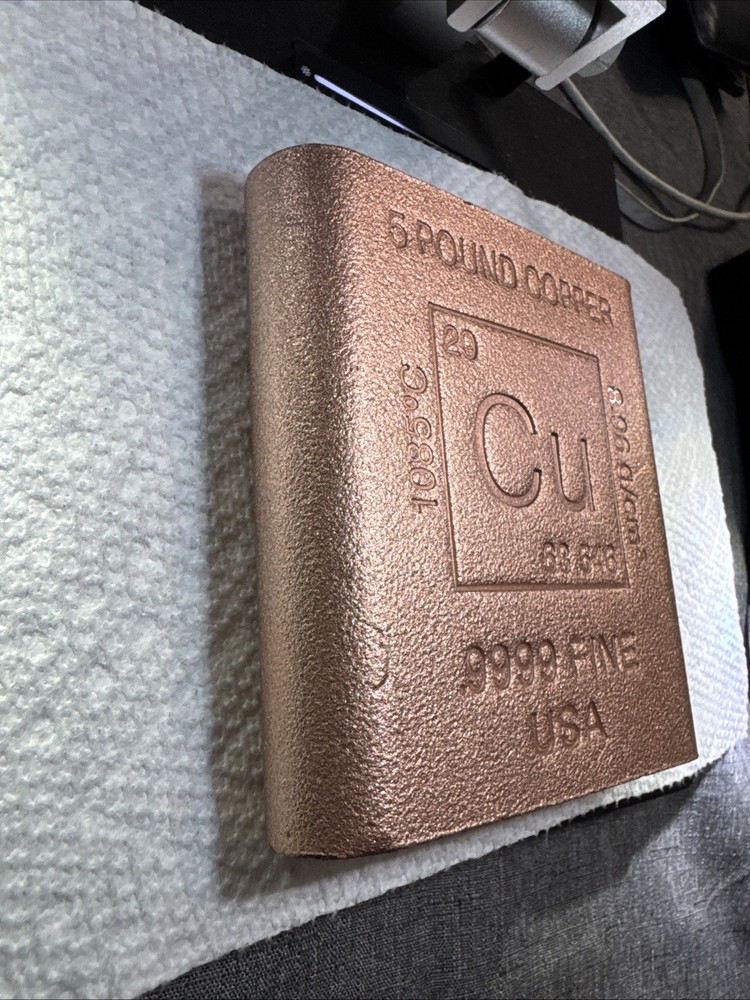 Five Pound Copper Square Bar- 99.9% Fine COPPER DONT SLEEP ON IT IS INCREASING🚀